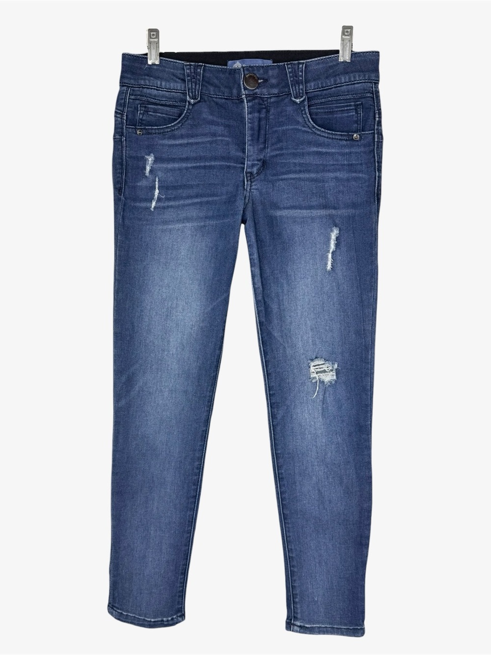 Democracy Ab Solution Slim Straight Leg Jeans 4 mid-rise tummy control dark wash